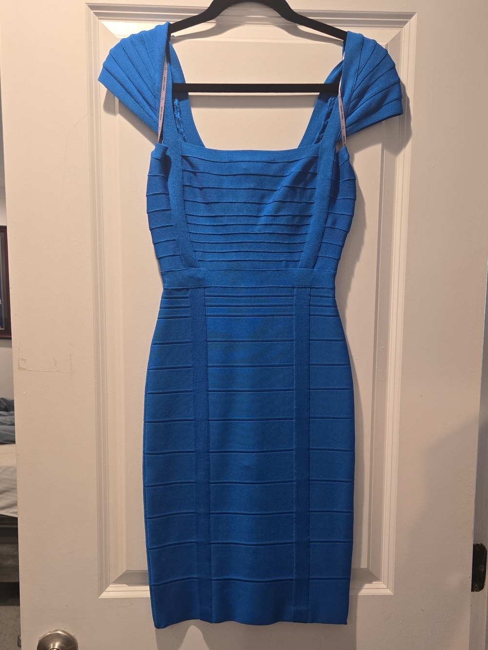 Herve Leger Cobalt Blue Bandage Midi Dress